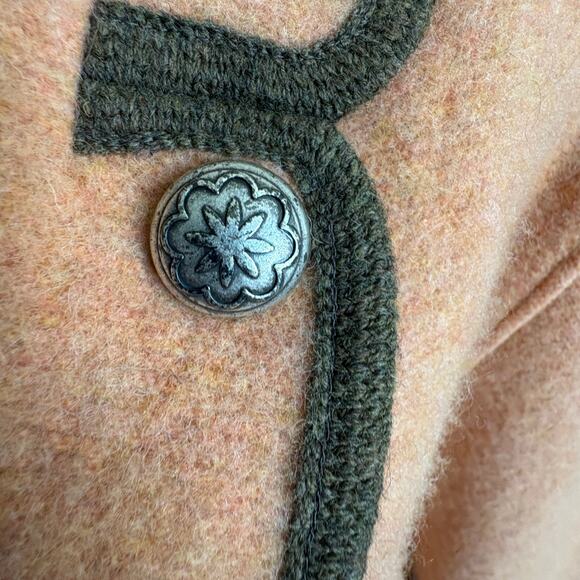 Vintage Wool LodenFrey München Blazer Peach Trimmed Alpine Jacket Scandi Girl - Picture 4 of 13